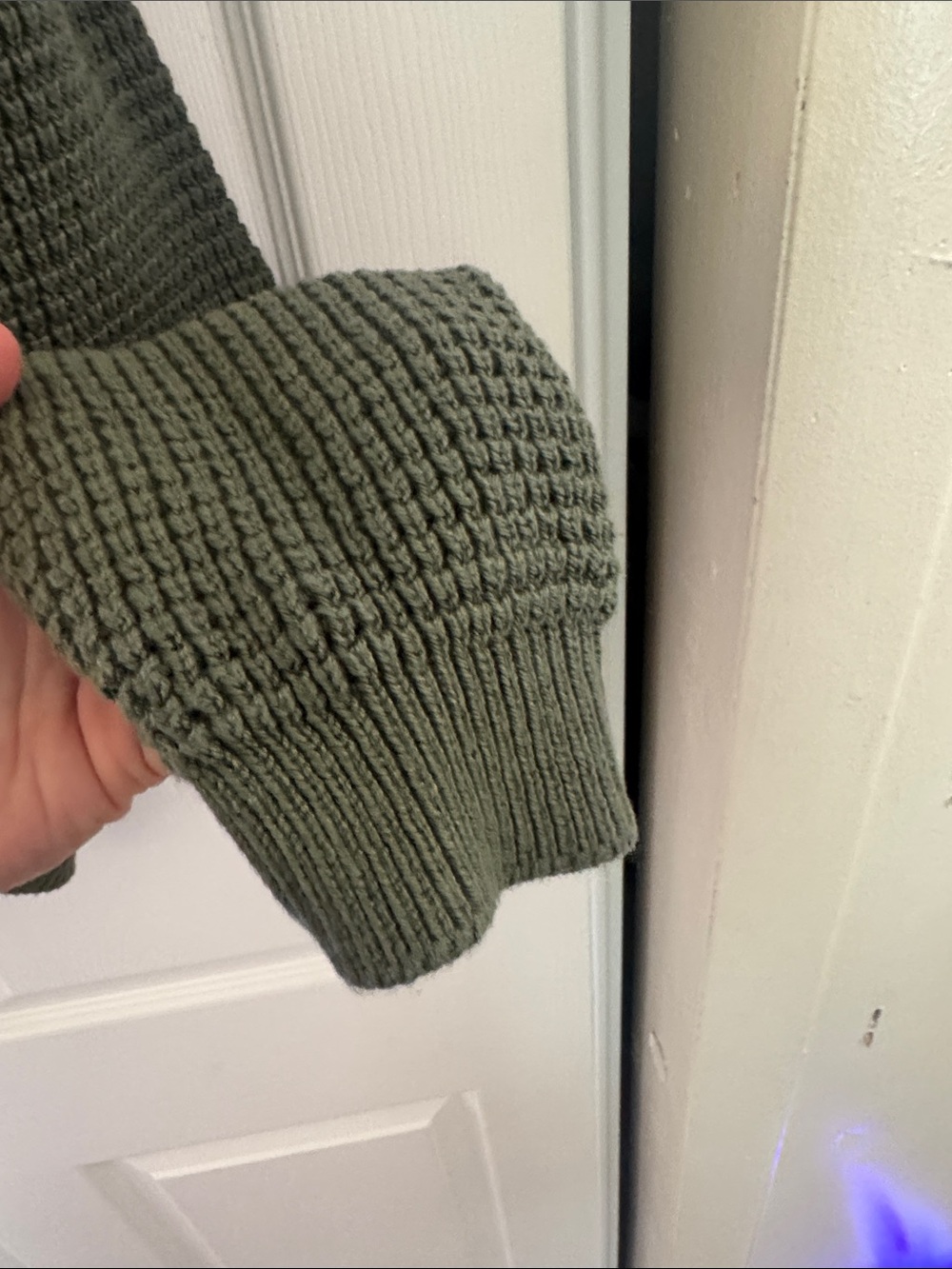 Vintage Browning Men's Olive Green Knit Sweater - Casual Waffle Crewneck - Picture 8 of 10